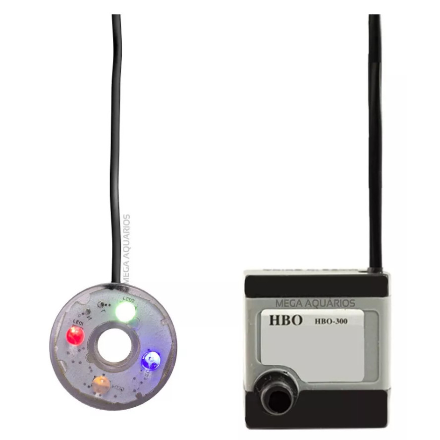 Bomba bombinha submersa motor 300lh led colorida integrado tomada única fonte de água decorativa