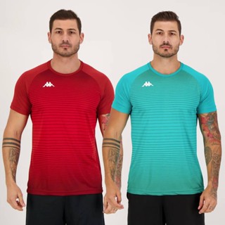 Kit 2 Camisas Kappa Sport Match Vermelha e Verde em Oferta na Shopee