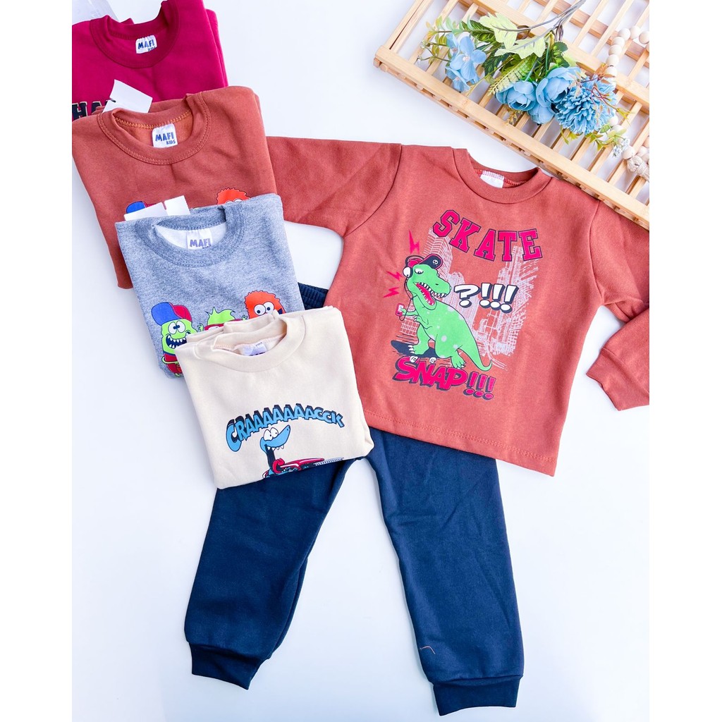 CONJUNTO INFANTIL MOLETOM MASCULINO 1 A 8 ANOS PROMOCIONAL