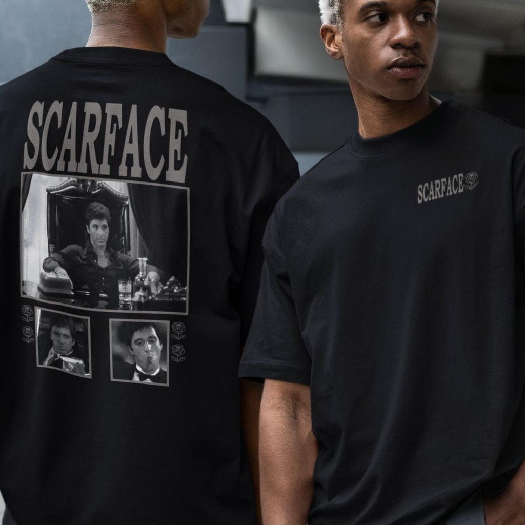 Camiseta Scarface Chefe Tony Montana Filme Ação Retro Pacino Gangster em Oferta na Shopee