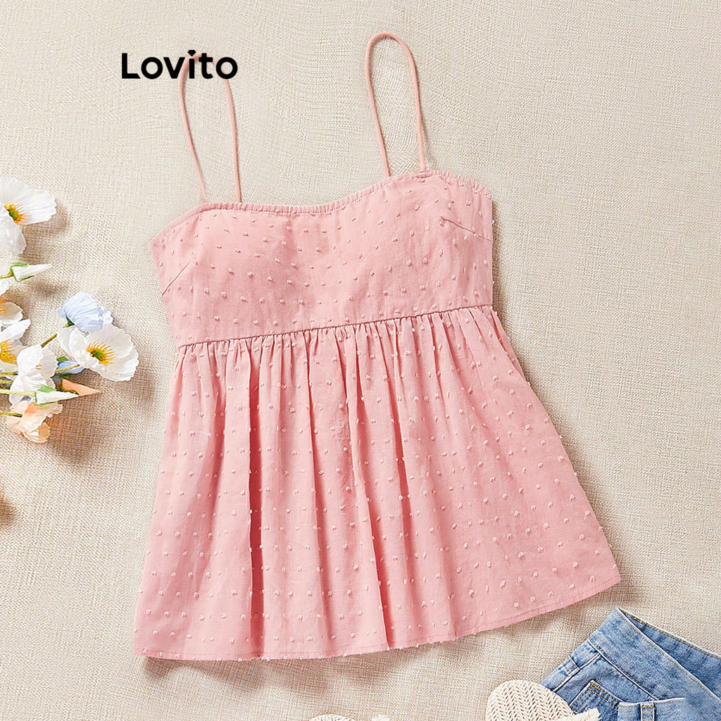 Lovito Vestido casual com laço floral e renda para mulheres L113MD632 em Oferta na Shopee