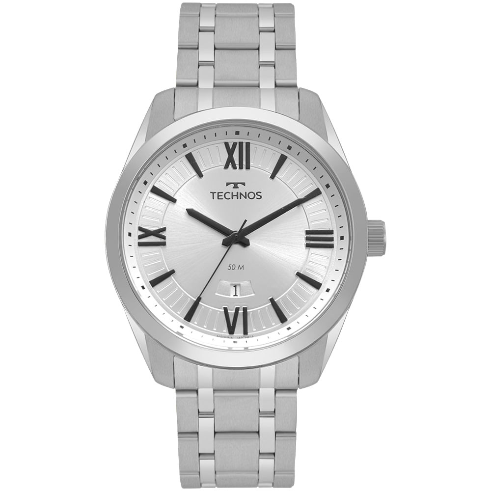 Relógio Technos Masculino Steel Prata - 2115MSQS/1K - Watches
