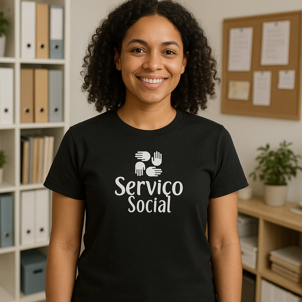Camiseta Serviço Social Camisa Assistente Feminina Blusinha Básica