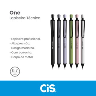 LAPISEIRA TÉCNICA PROFISSIONAL C/ BORRACHA 0.7MM CIS ONE em Oferta na Shopee