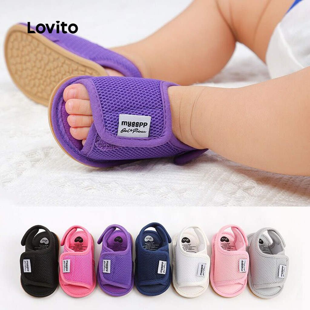 Lovito Sapatos Fofos Com Sola Macia E Lisa, Sapatos De Primavera De Verão Para Bebê LCS099149 em Oferta na Shopee