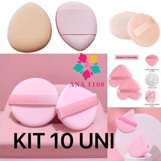 GUIANA Kit 10 unidades Esponja Triangular Para Pó De Veludo Maquiagem em Oferta na Shopee