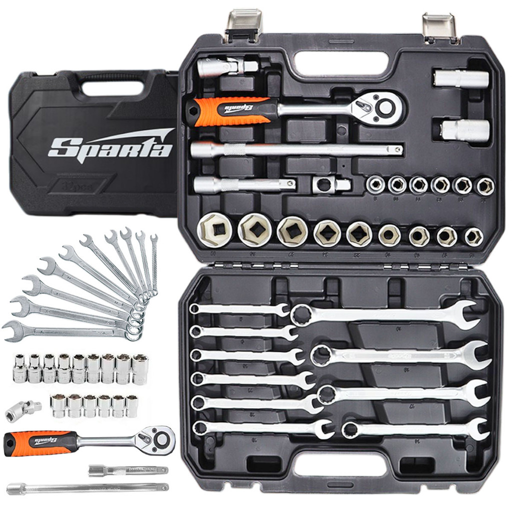 Jogo de Chaves Soquetes Sextavado Encaixe 1/2 Polegada com Estojo 32 Peças Sparta em Oferta na Shopee