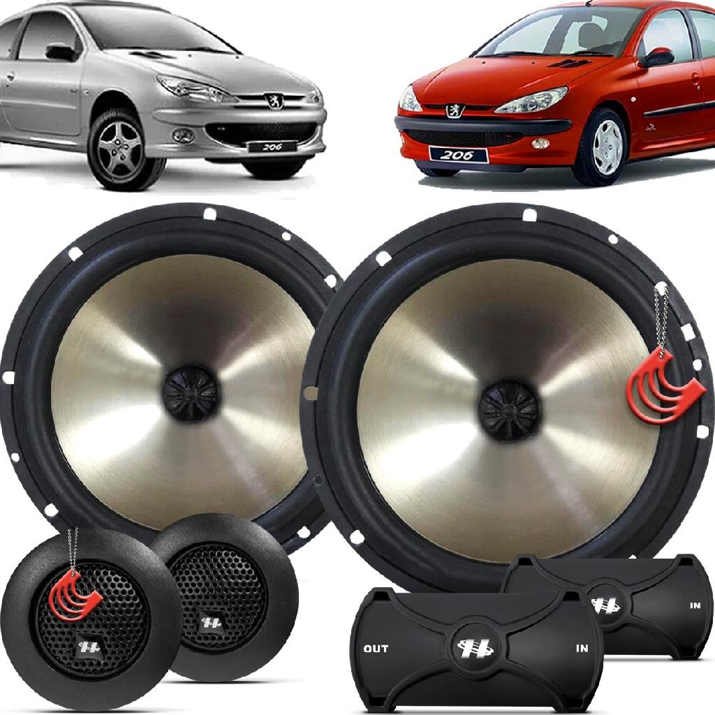 Kit Alto Falantes Dianteiro Portas Frente Peugeot 206 1999 a 2010 - Hurricane Platino Duas Vias 320w em Oferta na Shopee