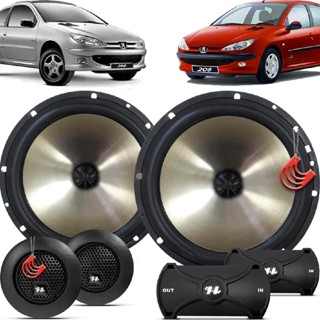 Kit Alto Falantes Dianteiro Portas Frente Peugeot 206 1999 a 2010 - Hurricane Platino Duas Vias 320w em Oferta na Shopee