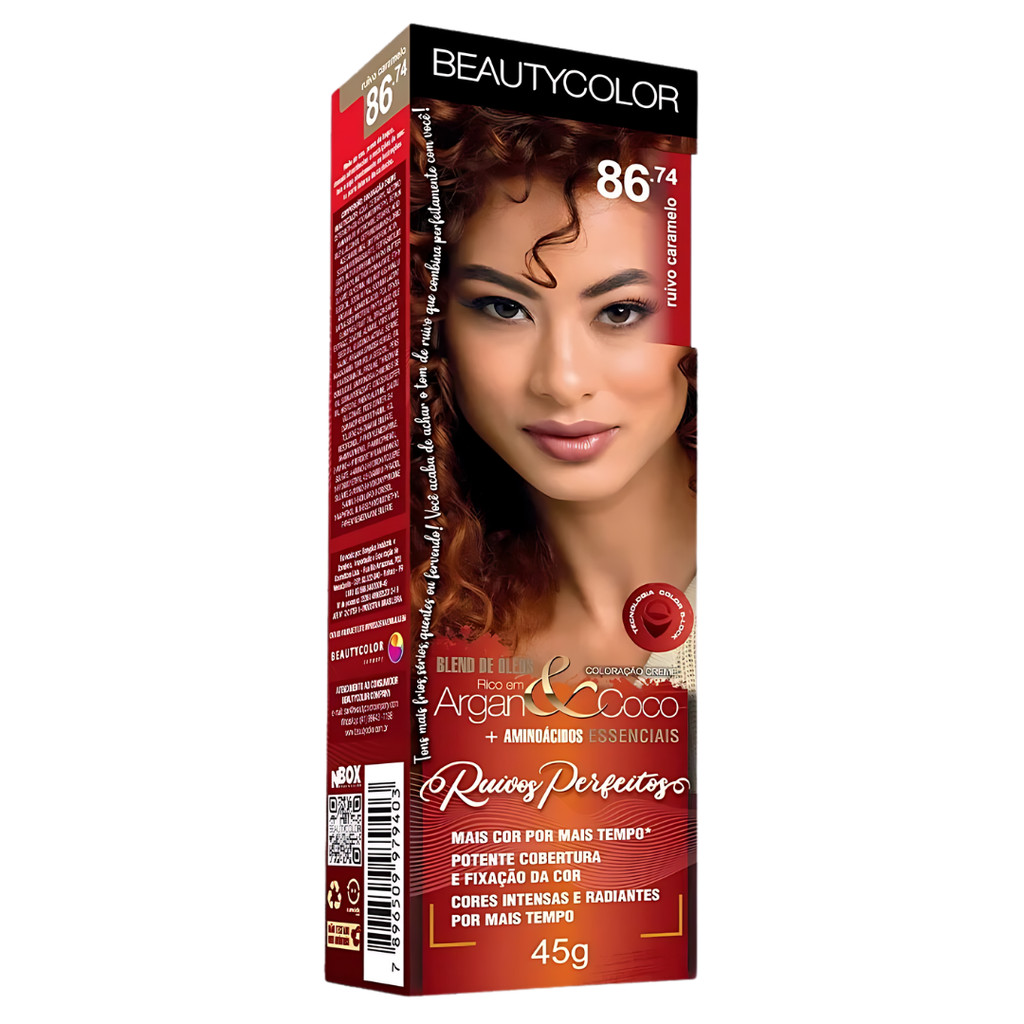Coloração Ruivo Caramelo 45g 86.74 - Beauty Color em Oferta na Shopee