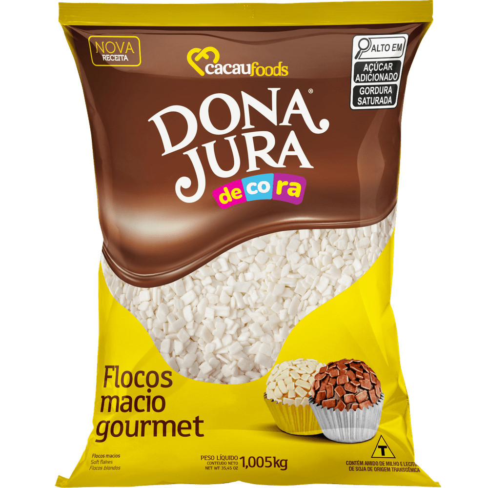 Flocos Sabor Chocolate Branco 1,005kg - Dona Jura em Oferta na Shopee