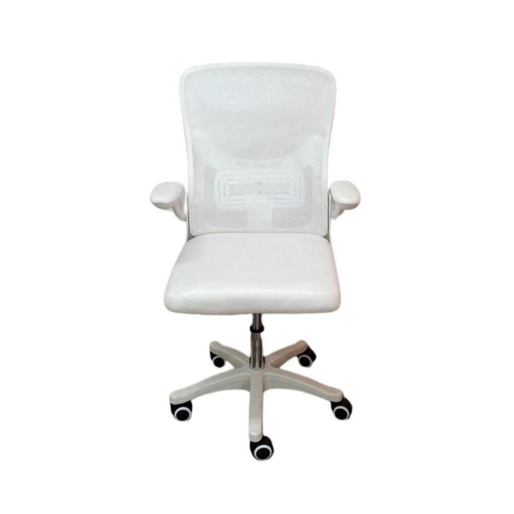Cadeira Escritório Diretor Tela Mesh Braço Regulável Ajuste Lombar Bogotá Branco - Home & Living