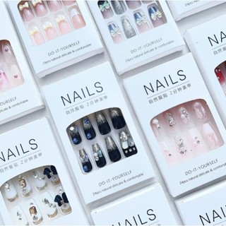 ANA1108 Unhas C/Cola Postiça Decorada Glitter Bailarina Quadrada Amendoada Francesinha Pi…