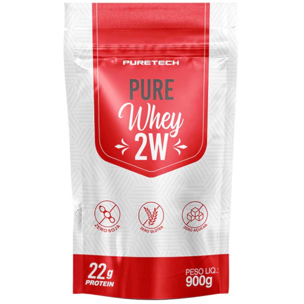 Pure Whey 2W Puretech Whey 2W Refil 900g Sabor Morango