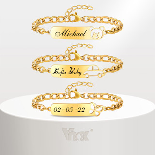 Vnox Oco Borboleta Carro Pulseira Para Bebê Criança , Ouro Personalizado Nome Jóias Gidt em Oferta na Shopee