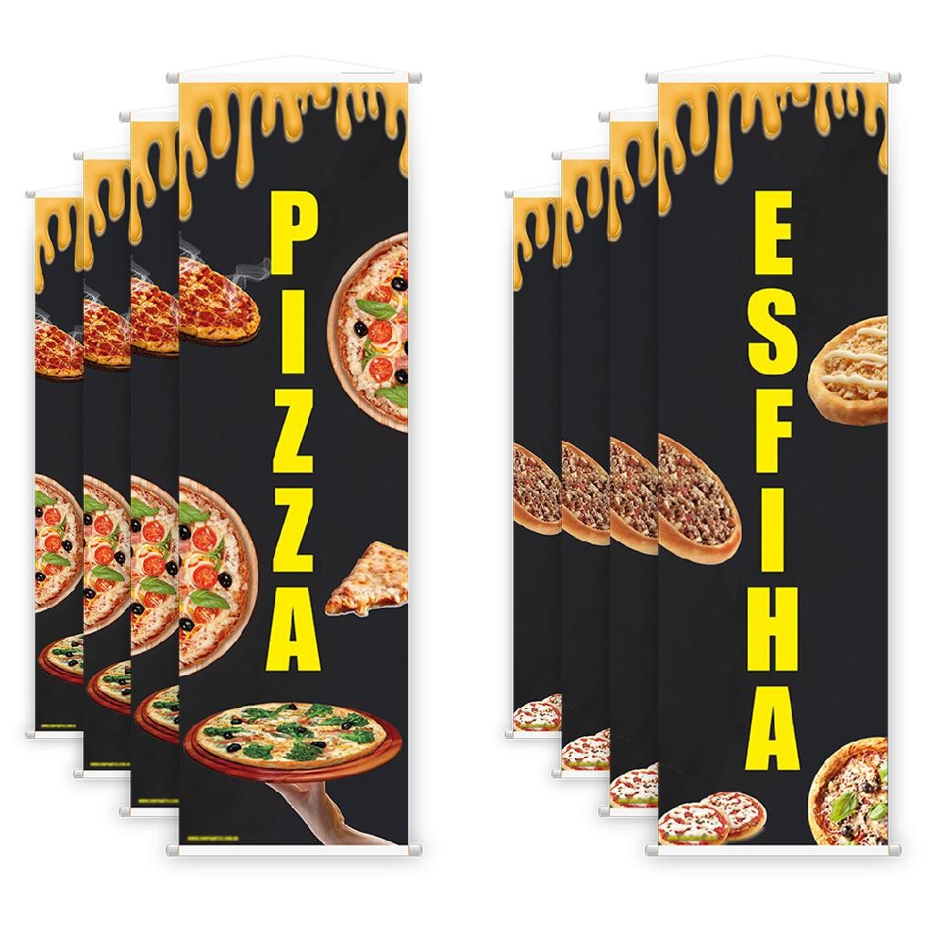 8 Banners de Pizza + Esfiha para Pizzarias