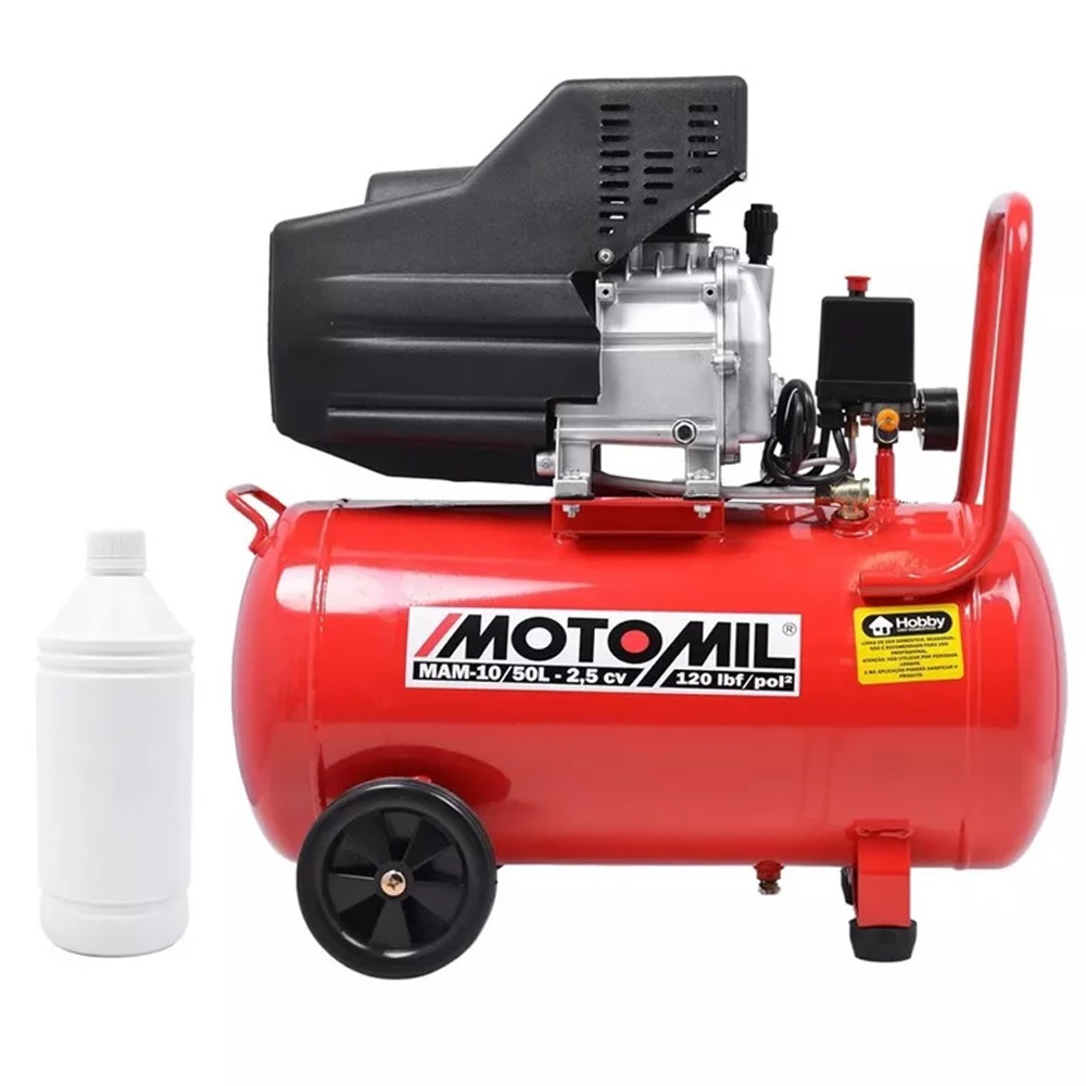 Motocompressor de Ar 8,8 Pés3/min 2,5HP 50 Litros 110/220V - MOTOMIL em Oferta na Shopee