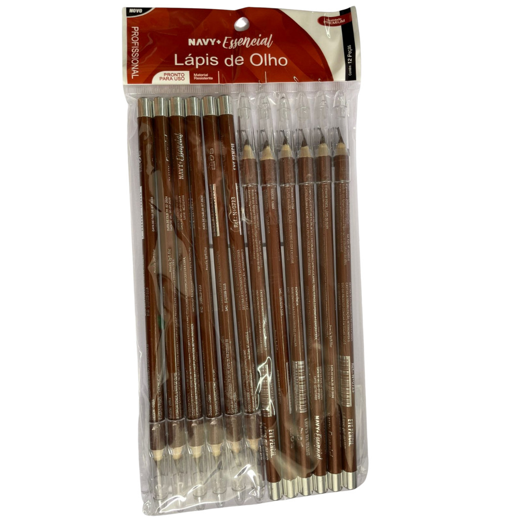 12 Un Lapis De Olhos E Sobrancelhas Marrom Com Apontador Navy