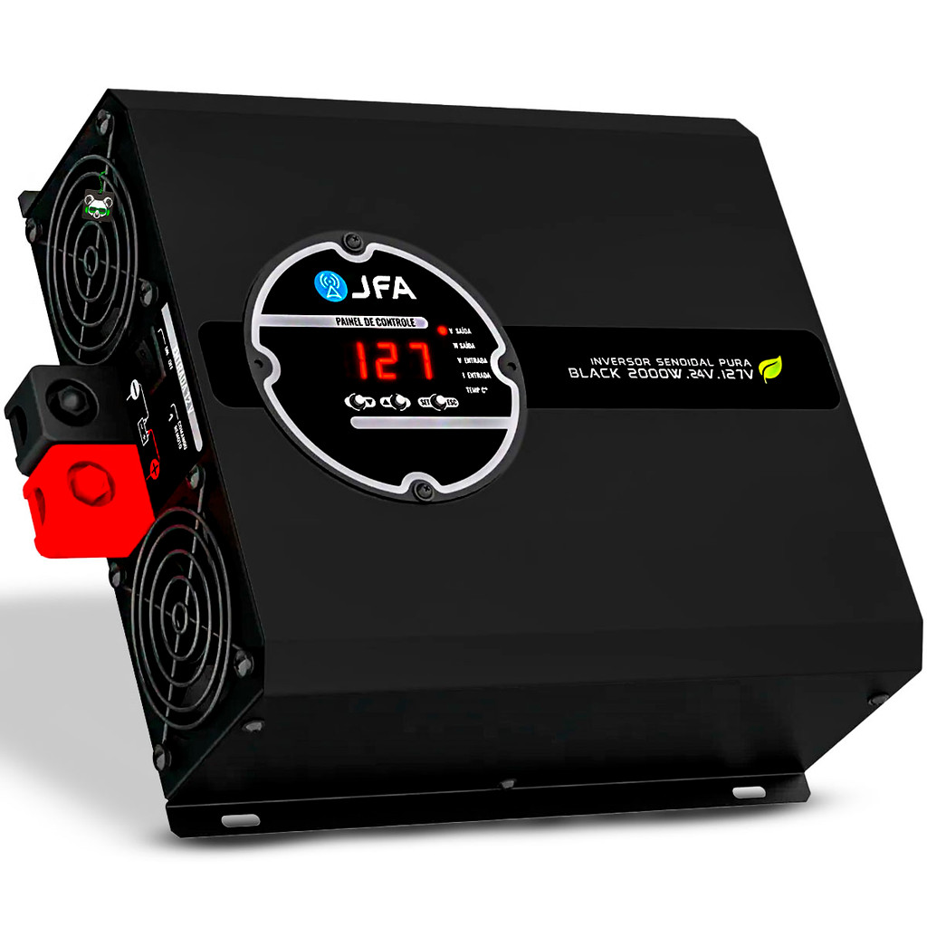 Inversor Solar Off-Grid Tensão Senoidal Pura Energia 2000w 12v P/ 127v Black Jfa