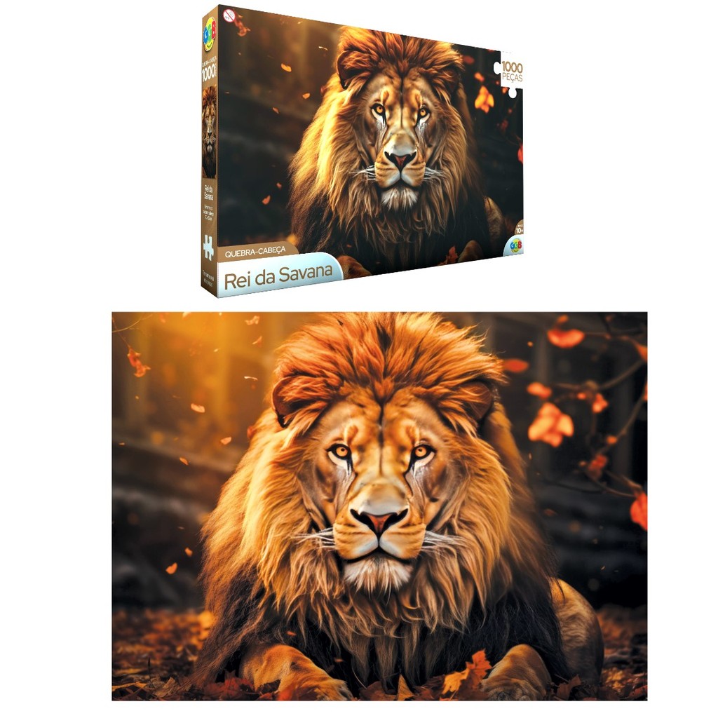 Quebra Cabeça 1000 Peças Paisagens Rei da Savana em Oferta na Shopee