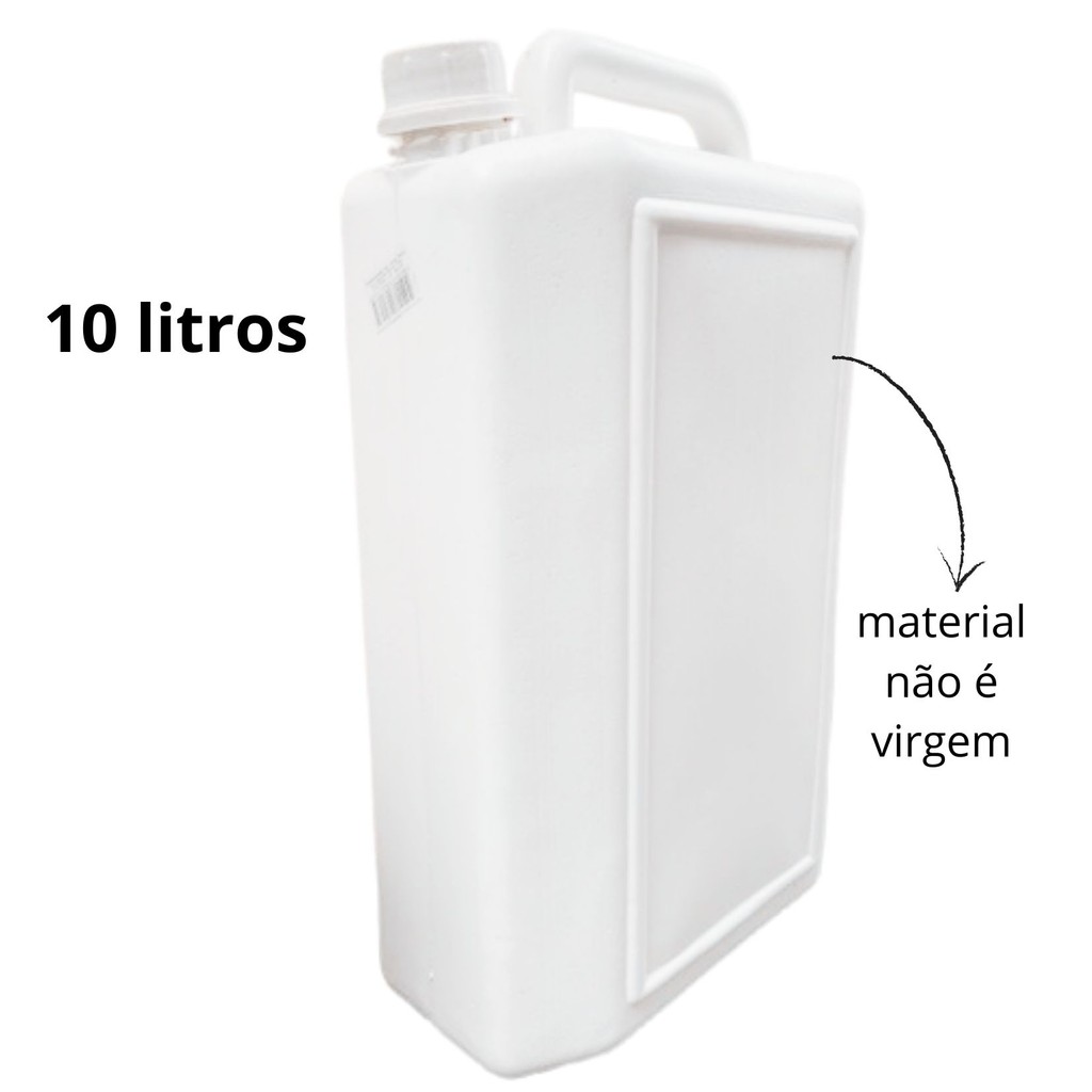 Bombona Vasilhame Plástica Leitosa 10 Litros Não Virgem