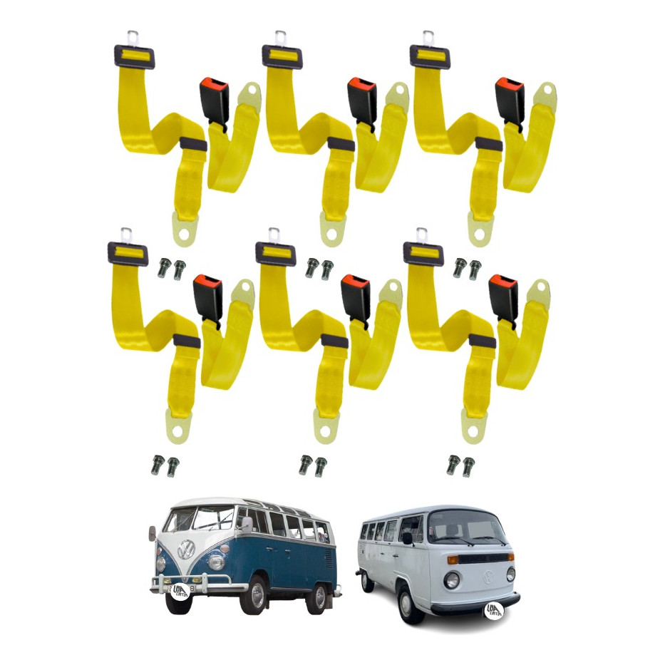 Kit Cinto Abdominal 2 De Segurança Para 3 Bancos Kombi