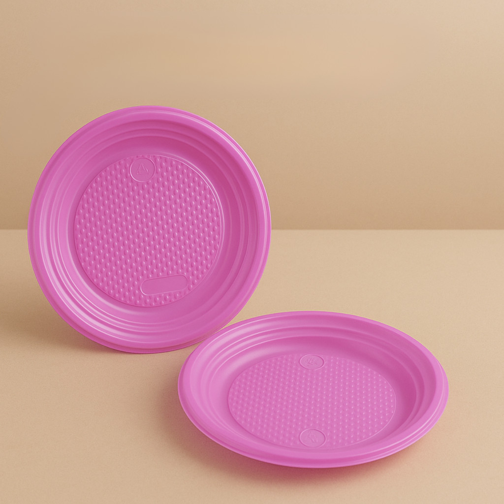 50 PRATOS SOBREMESA FESTA ROSA NEON 15cm (PLASTIK) · foto 2