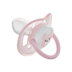 Chupeta Decorada Ursa Rosa Bico Silicone Menina Bebê Plasútil
