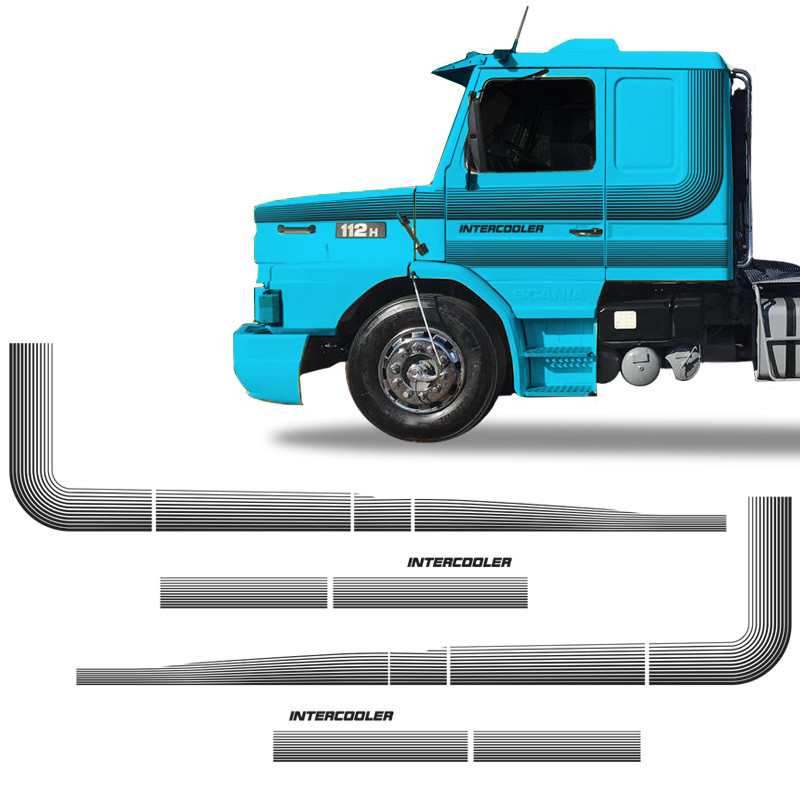 Faixas Scania 112 113 1986/1991 T Intercooler Adesivos Preto em Oferta na Shopee