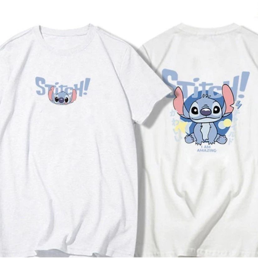 camisa oversize gola alta unissex estampa stitch casal dia dos namorados camisa casual desenho animado casal stitch