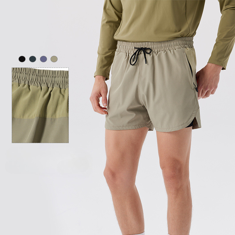 Shorts De Corrida Masculino De 5 " , Secagem Rápida , Treino Atlético , Academia , Com Bolsos Zíper