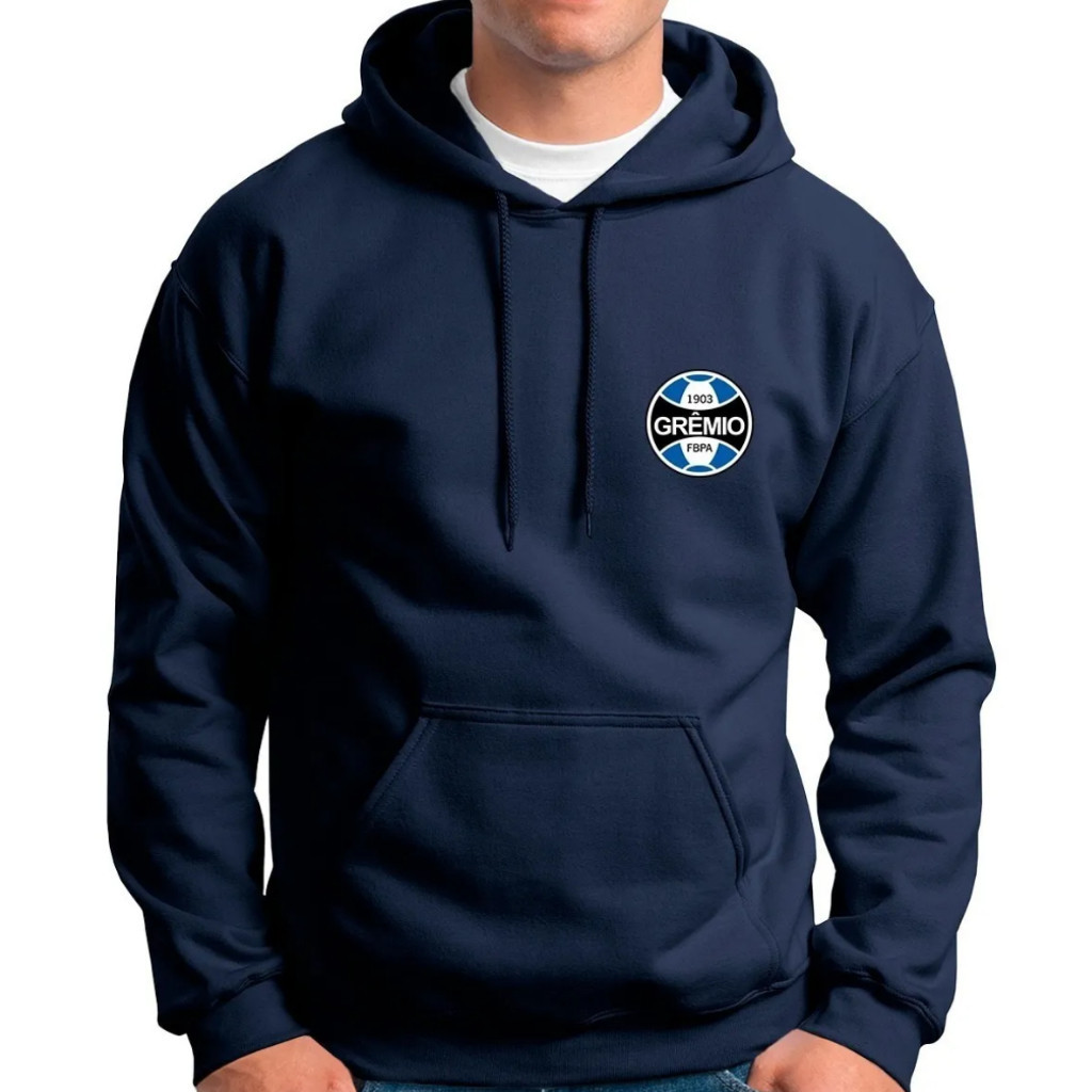 Blusa de Moletom Time Grêmio Foot-Ball Unissex Tecido Flaneado de Alta Qualidade