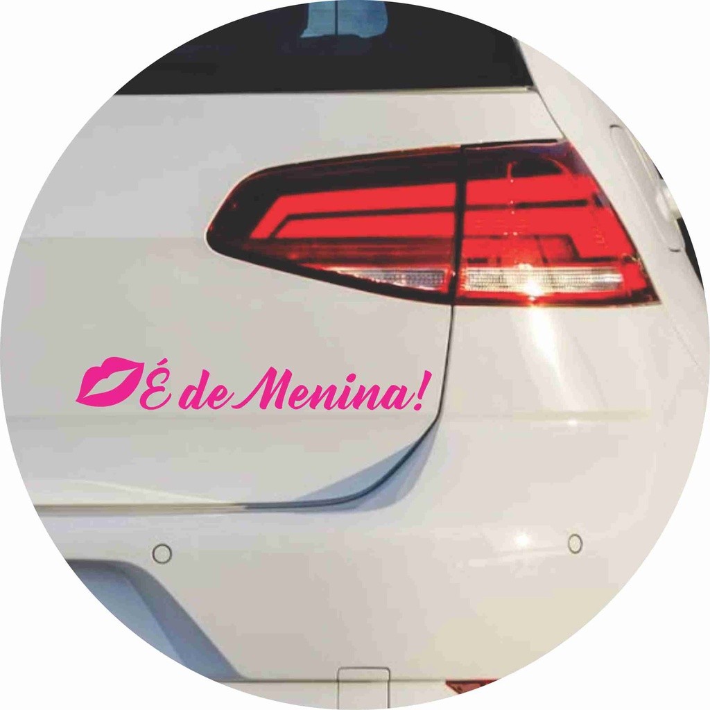 Adesivo É de Menina Carro Moto Automotivo Mulher Beijo