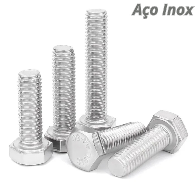 INOX 304/A2 Parafuso Sextavado (Chave 10) M6x50 MA 20 Pçs