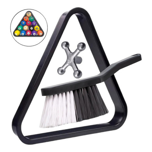 Cruzeta P/ Taco Bilhar Triangulo E Escova Limpa Mesa Sinuca