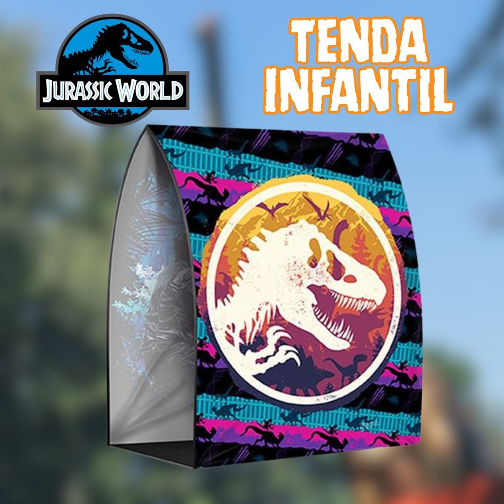 Barraca Infantil Tenda Experiência Genética Jurassic World Dinossauros com Sacochila Temática