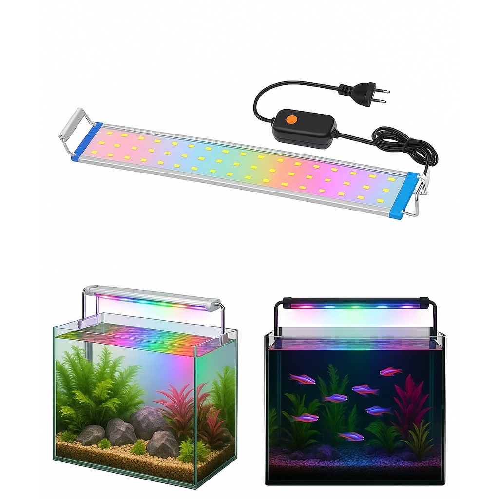 Luminaria Led Colorido RGB Aquario 50cm a 60cm Bivolt 16W