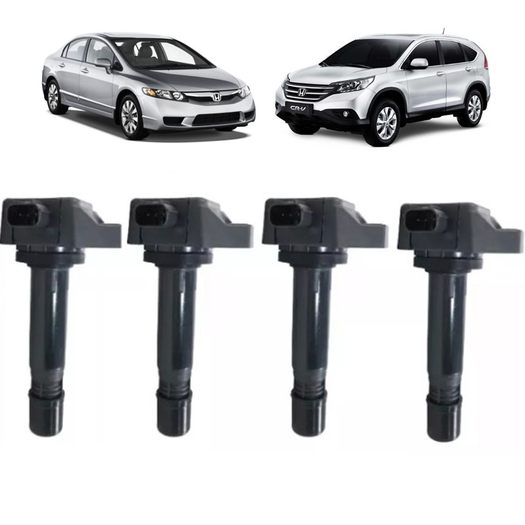 Kit 4 Bobina Igniçao New Civic 07 08 09 10 11 Crv 2.0 10> em Oferta na Shopee