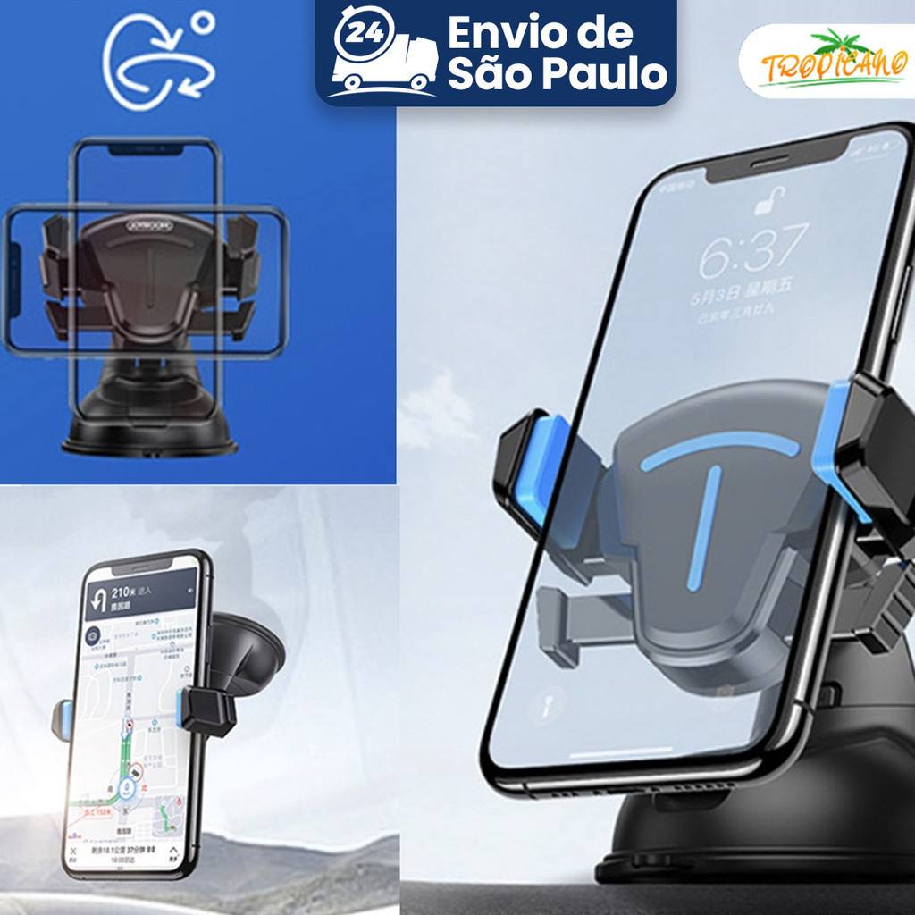 Suporte Veicular Celular Universal Anti Queda Trava Automática Super Forte