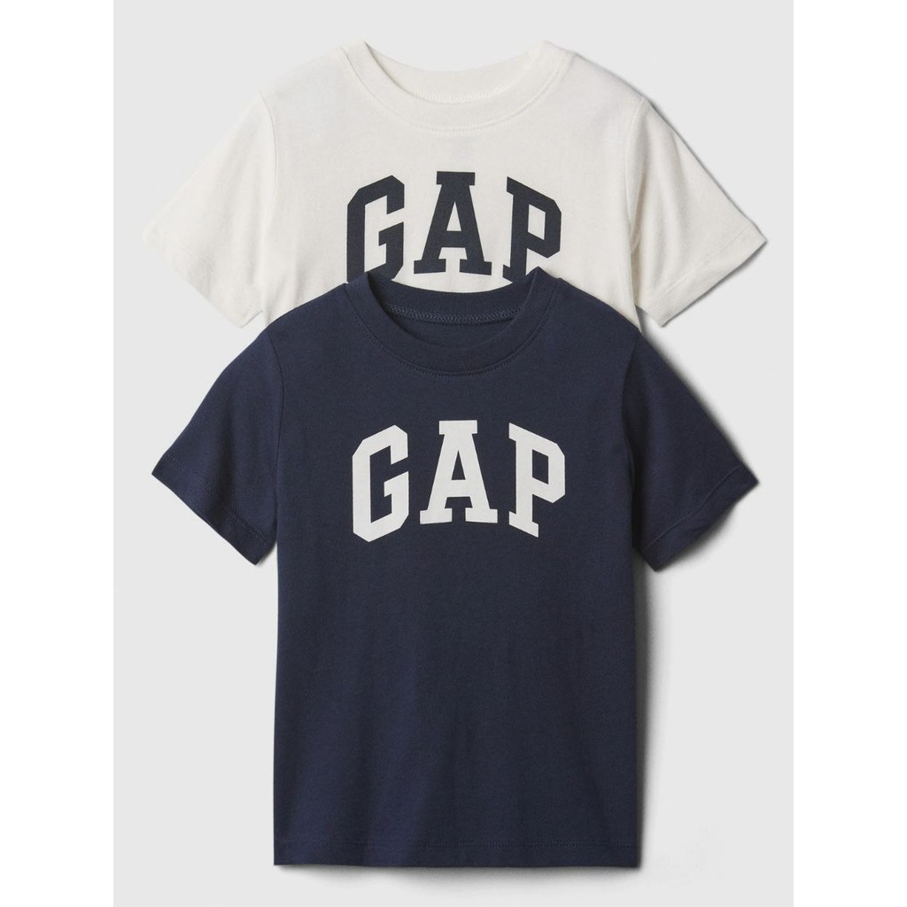 KIT 2 CAMISETAS GAP  MENINO MANGA CURTA AZUL BRANCO 2 a 5 anos