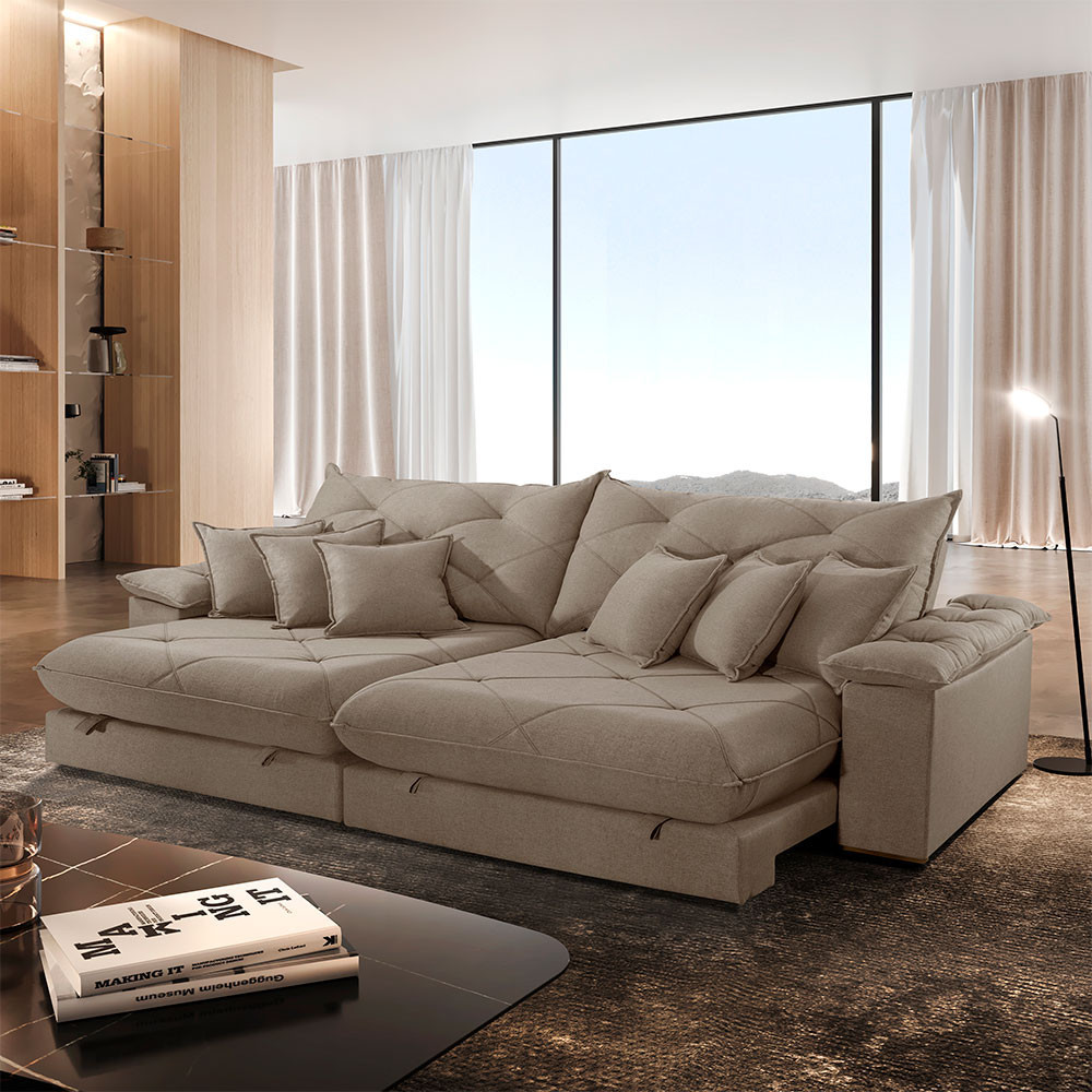 Sofá Ágata Veludo Dois Módulos de 100cm B25 Meu Sofá Online