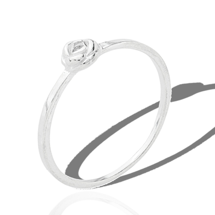 Anel Prata Original Feminino Rosa Flor Delicado Zirconia