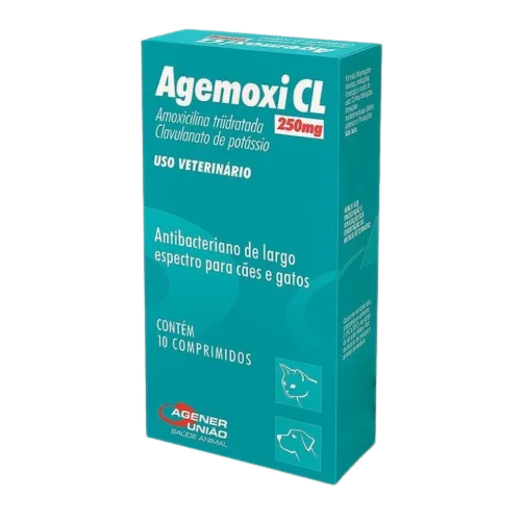 Agemoxi CL 250mg Antimicrobiano Cães E Gatos 10 Comprimidos - Agener União em Oferta na Shopee