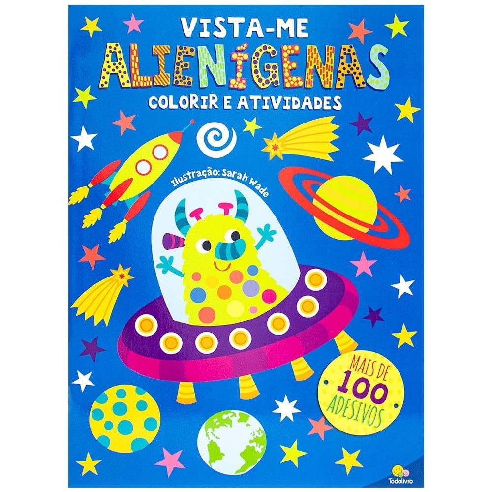 Alienígenas-coleção Vista-me - Livro de Colorir com Adesivos para Completar a Cena-Livro para Desenvolvimento da Criança
