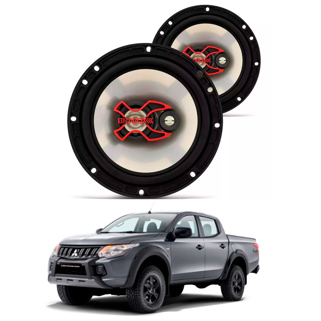 4 Alto Falantes 6" Polegadas 100W RMS Triaxial B3x60x Mitsubishi L200 2008 até 2022 - Bravox em Oferta na Shopee