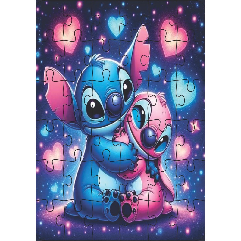 Quebra-Cabeça Jogo Infantil Stitch 2 36 Peças MDF 18x26 em Oferta na Shopee