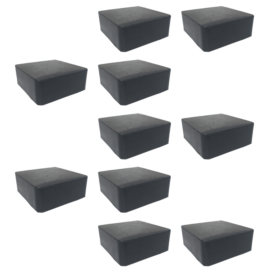 Kit 10 Calços De Borracha Maciços 100x100x38mm Antivibração Impacto Borrachas Londrina
