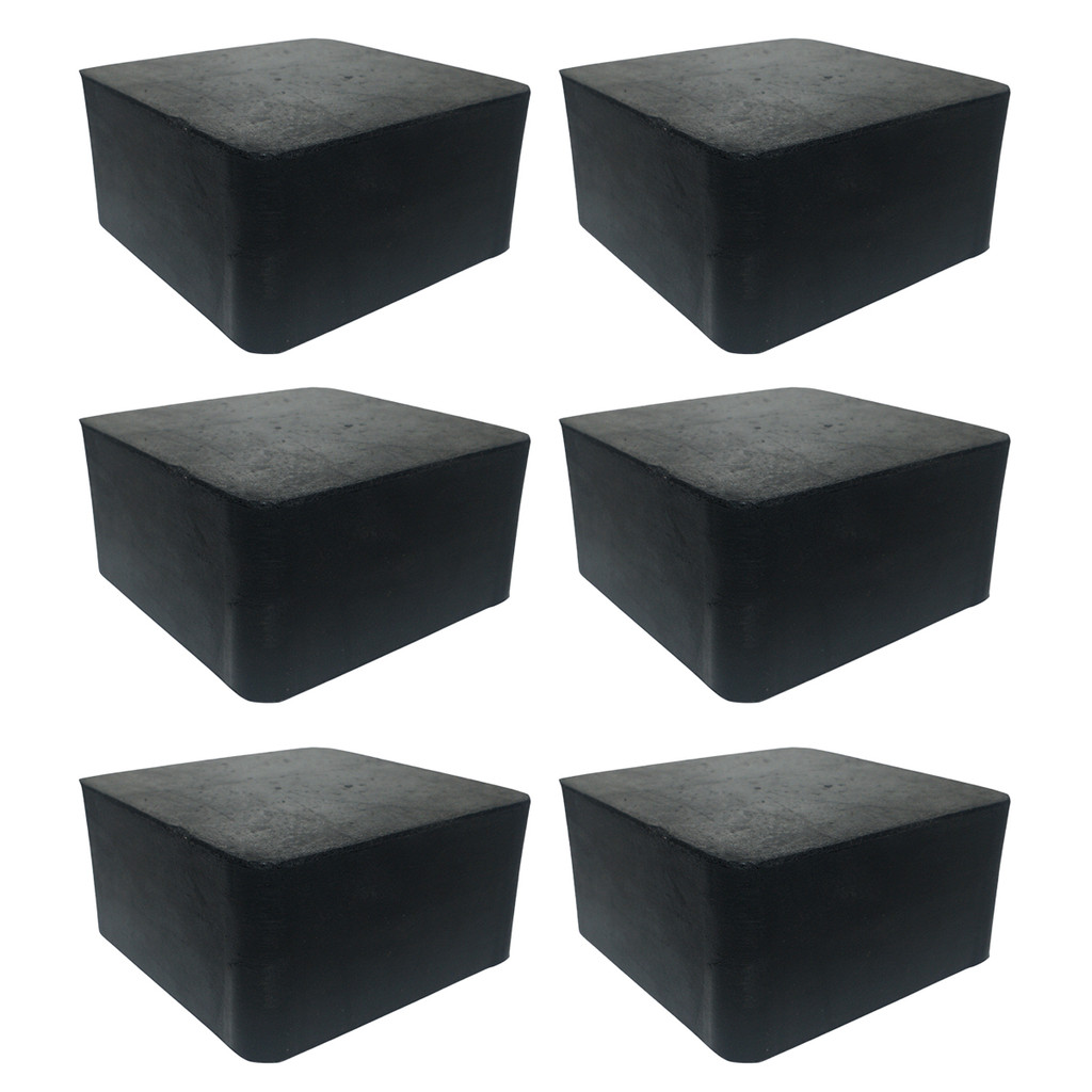 Kit 6 Calços De Borracha Maciços 100x100x50mm Antivibração Impacto Borrachas Londrina