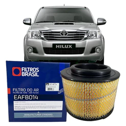 Filtro de Ar Reforçado Toyota Hilux 2.5 3.0 2005 2006 2007 2008 2009 2010 2011 2012 2013 2014 2015