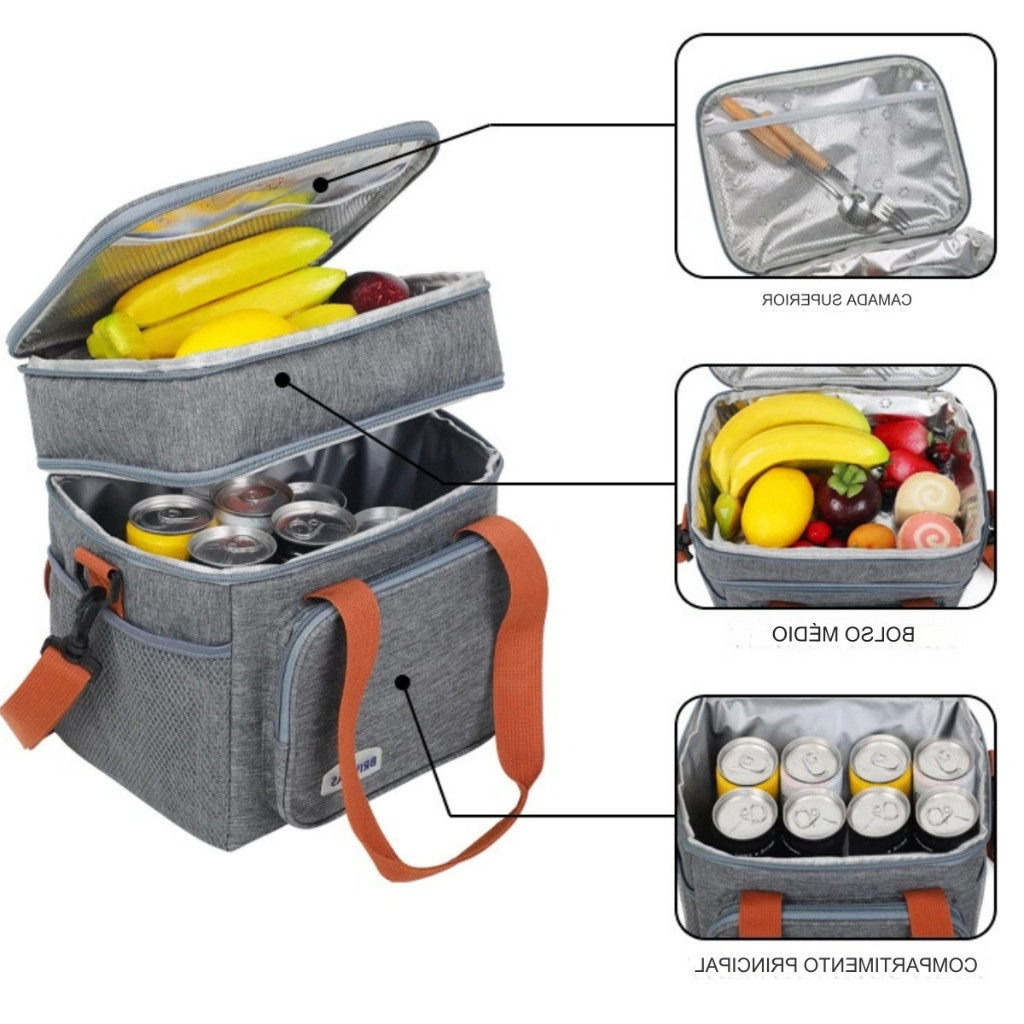 Bolsa Térmica De Duas Camadas De Grande Capacidade Adequada Para Piquenique Na Praia em Oferta na Shopee